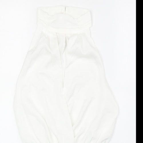 In the Style Womens White Polyester Bodysuit One-Piece Size 8 Snap