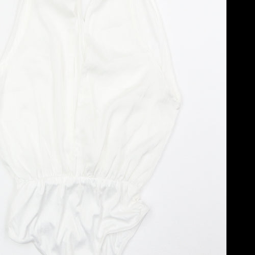 In the Style Womens White Polyester Bodysuit One-Piece Size 8 Snap