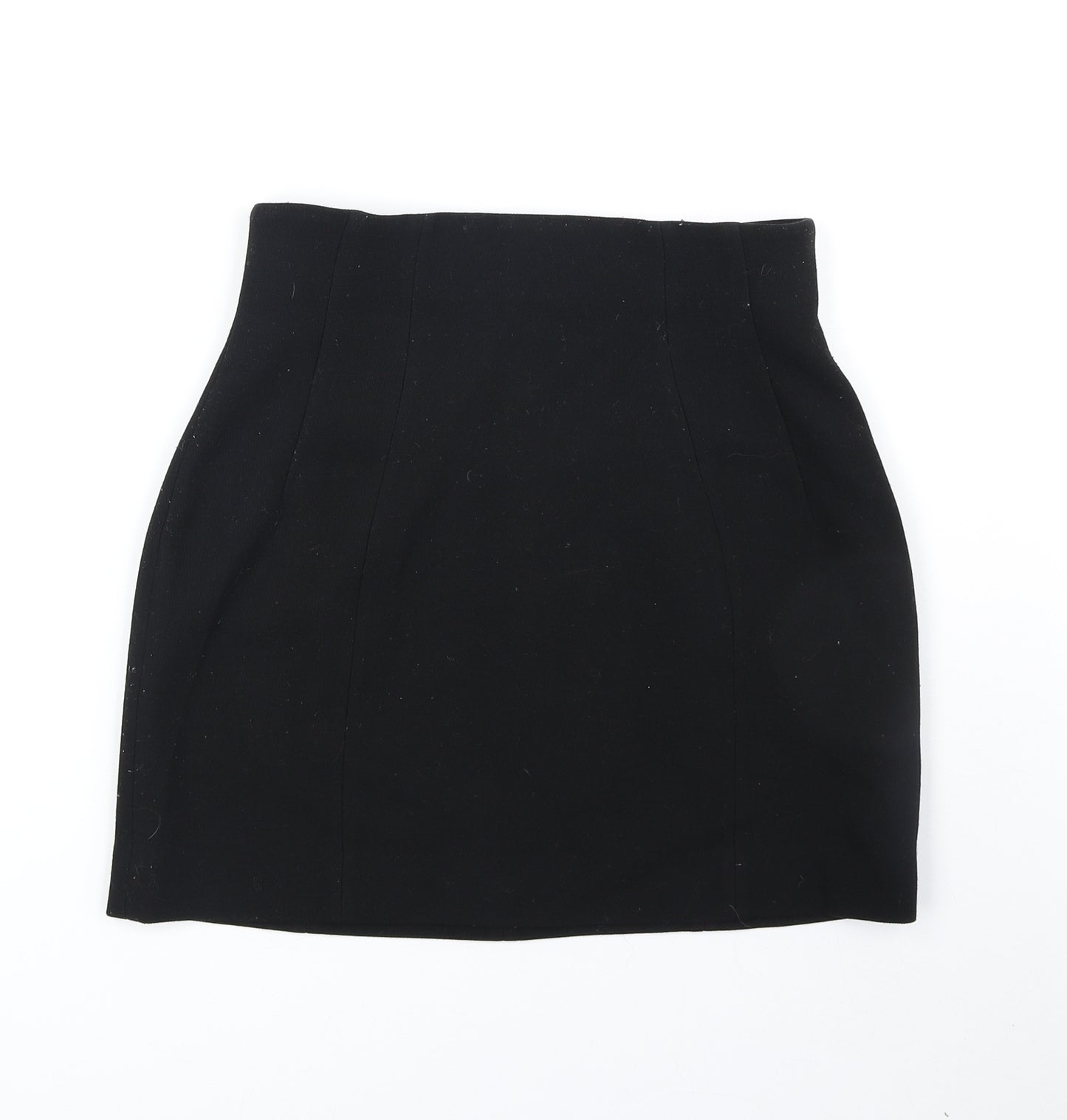 Paris Atelier Womens Black Polyester Straight & Pencil Skirt Size 10 Zip