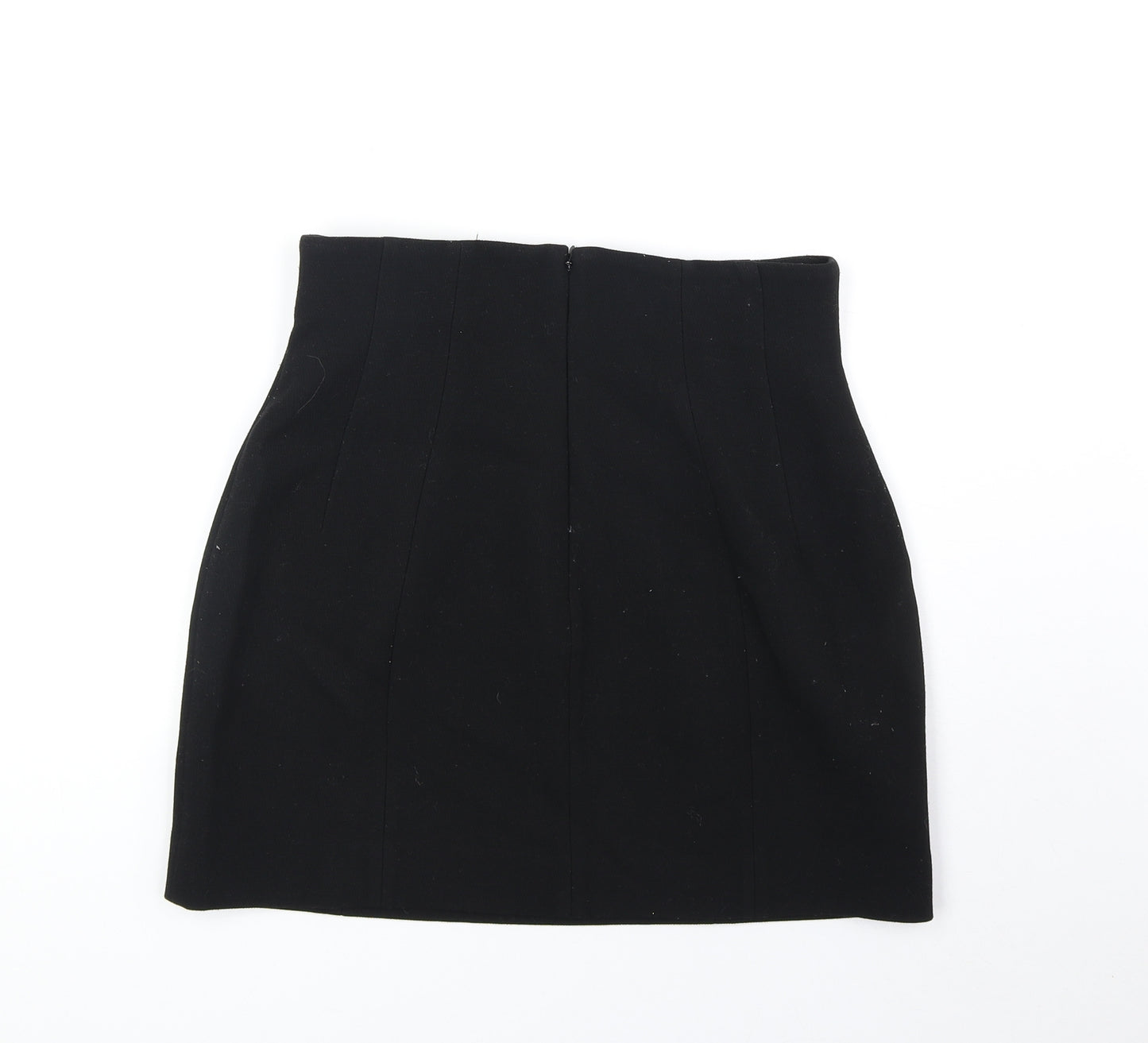 Paris Atelier Womens Black Polyester Straight & Pencil Skirt Size 10 Zip