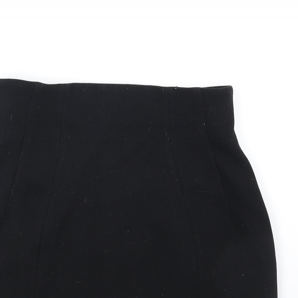 Paris Atelier Womens Black Polyester Straight & Pencil Skirt Size 10 Zip