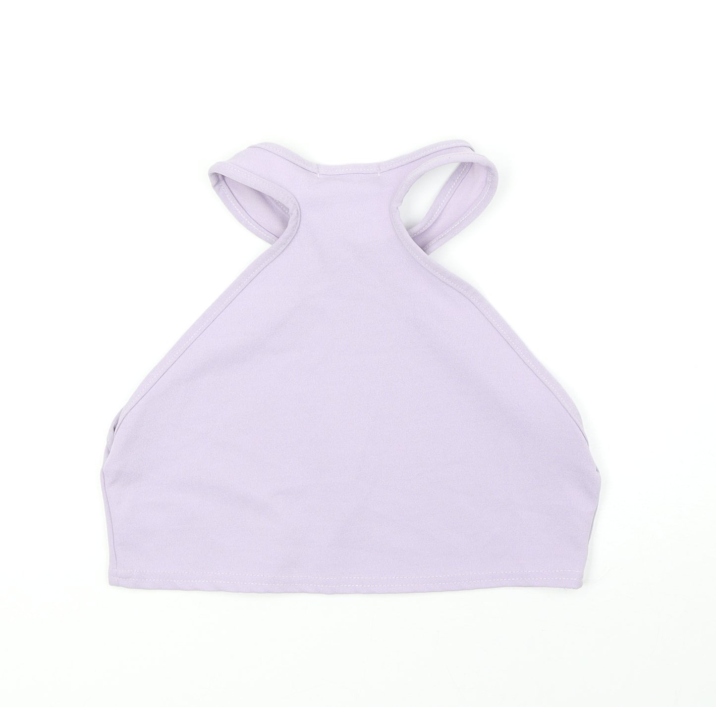PRETTYLITTLETHING Womens Purple Polyester Cropped Tank Size 8 V-Neck