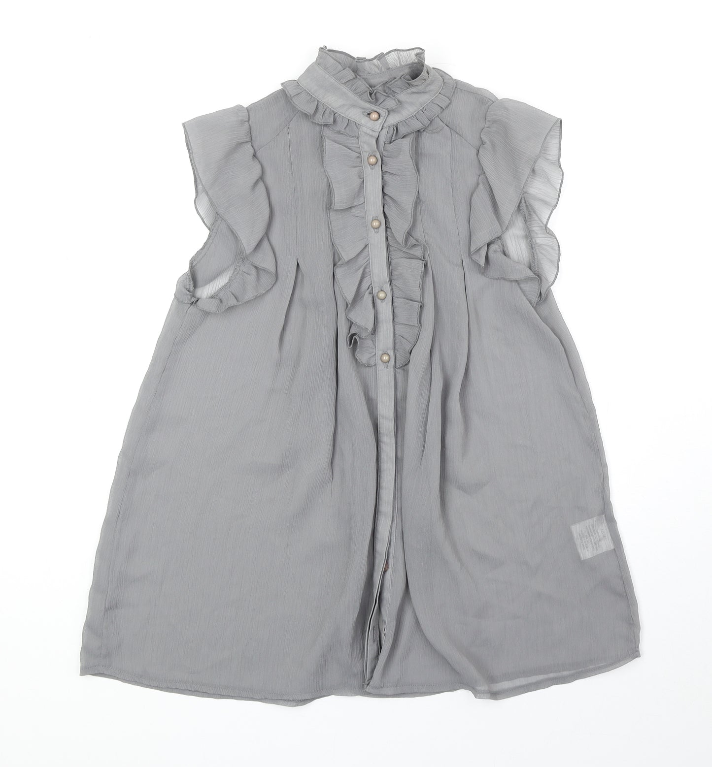Atmosphere Womens Grey Polyester Basic Blouse Size 10 High Neck