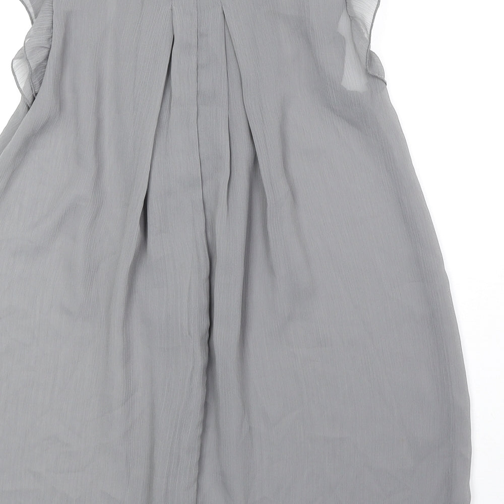 Atmosphere Womens Grey Polyester Basic Blouse Size 10 High Neck