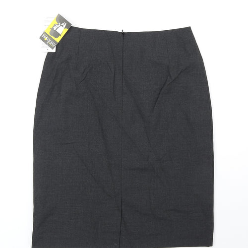 Clubclass Womens Grey Polyester Straight & Pencil Skirt Size 10 Zip