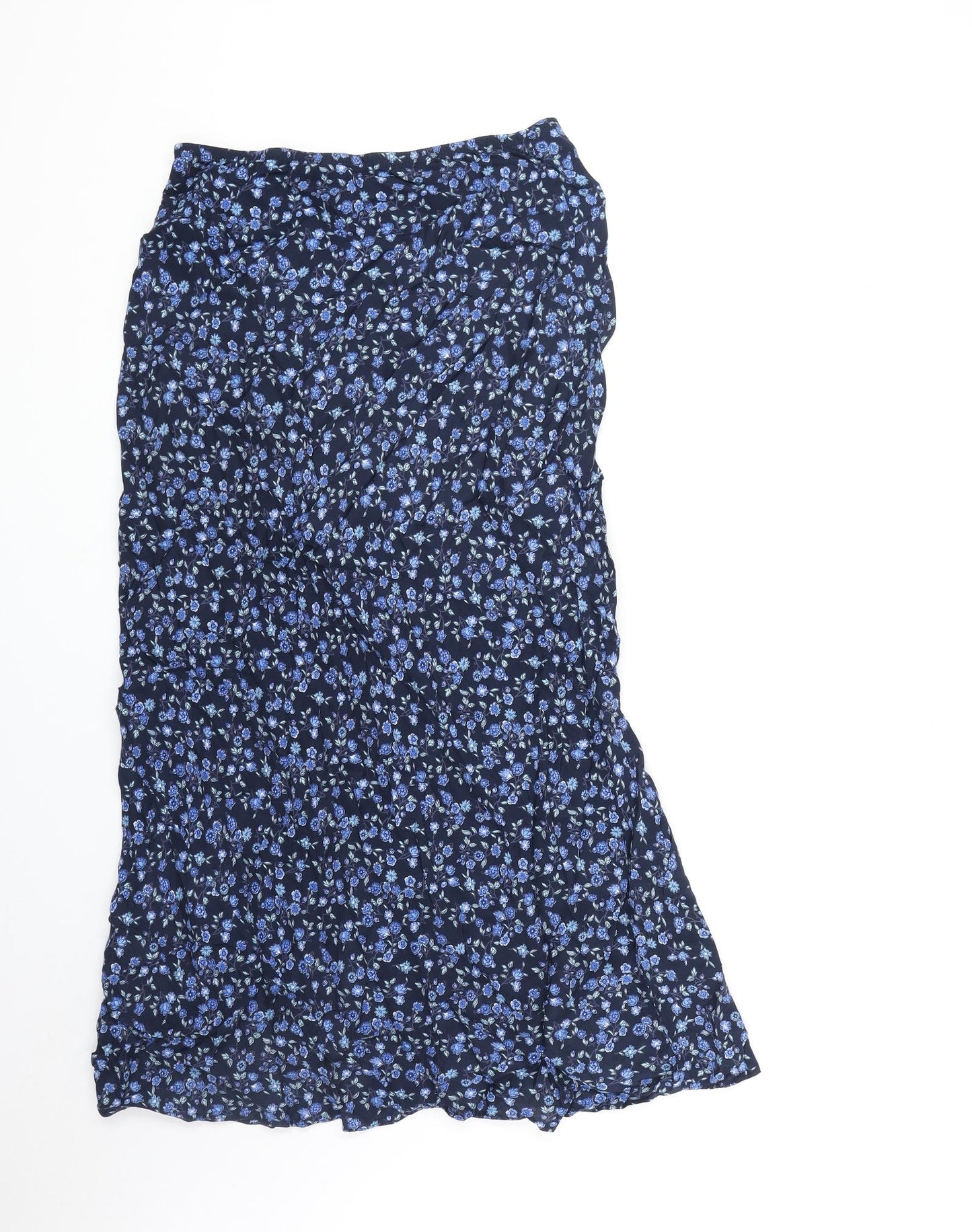 F&F Womens Blue Floral Viscose Peasant Skirt Size 10