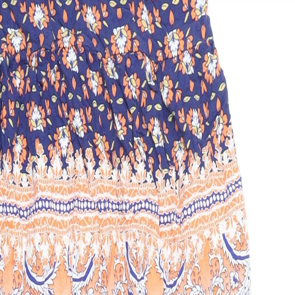 Peacocks Womens Multicoloured Paisley Viscose Maxi Size 16 V-Neck Pullover