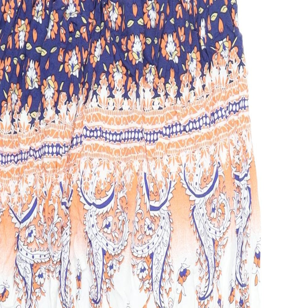 Peacocks Womens Multicoloured Paisley Viscose Maxi Size 16 V-Neck Pullover