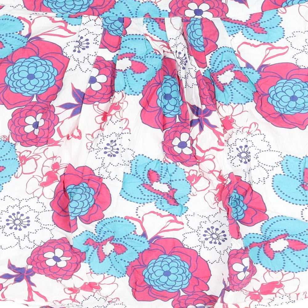 TU Womens Multicoloured Floral Cotton Swing Skirt Size 14 Zip
