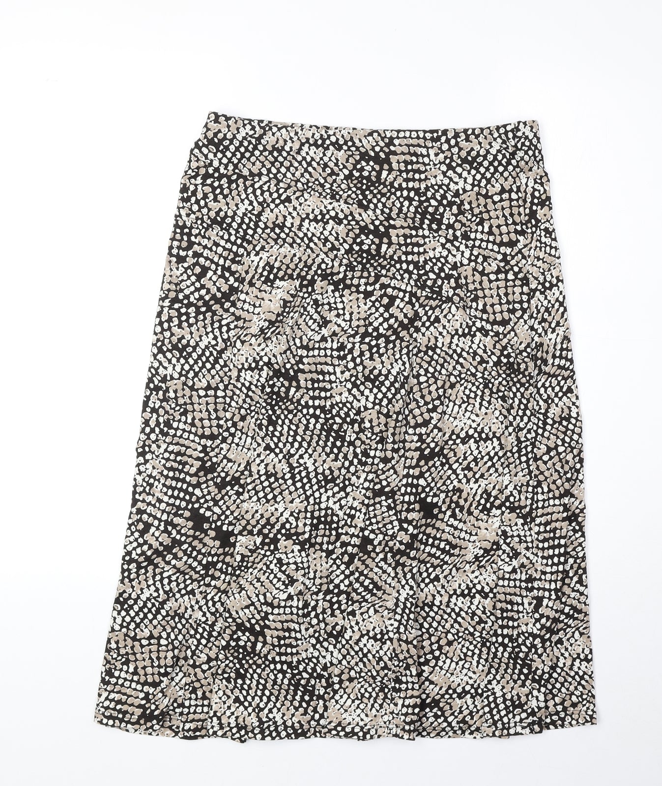 Marks and Spencer Womens Brown Geometric Viscose Swing Skirt Size 10