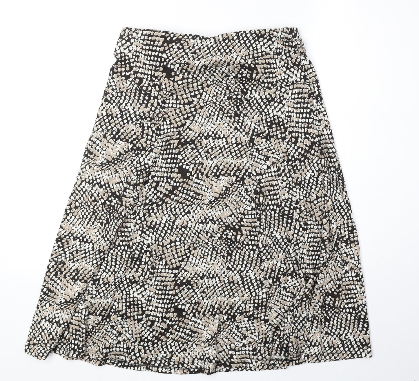 Marks and Spencer Womens Brown Geometric Viscose Swing Skirt Size 10