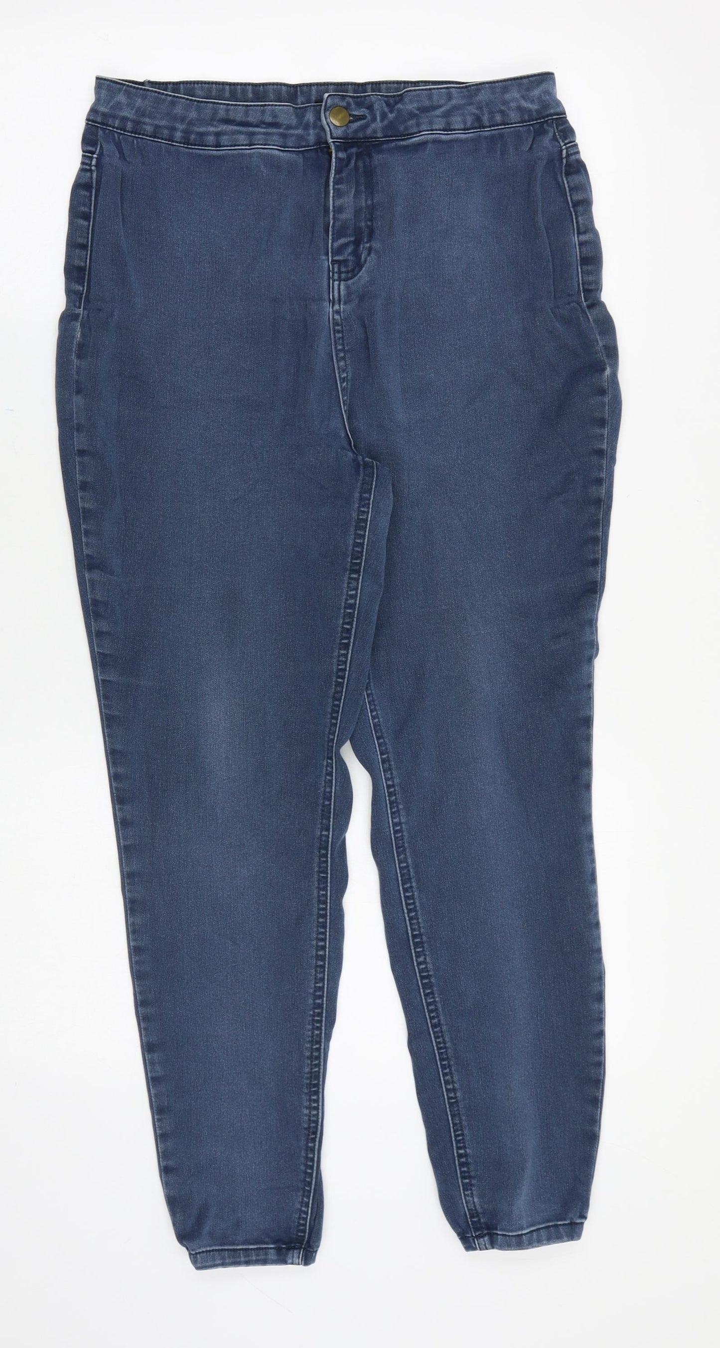 TU Womens Blue Cotton Jegging Jeans Size 16 Slim Zip