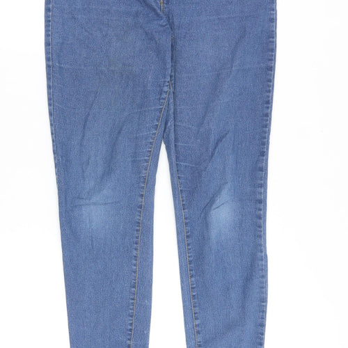 Denim & Co. Womens Blue Cotton Skinny Jeans Size 14 Slim Zip