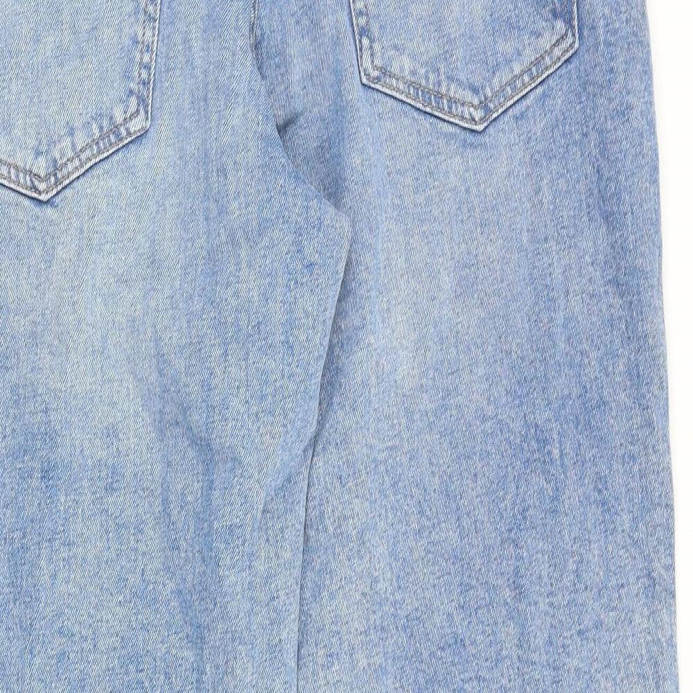 Old Navy Womens Blue Cotton Straight Jeans Size 14 Regular Zip - Loose Fit