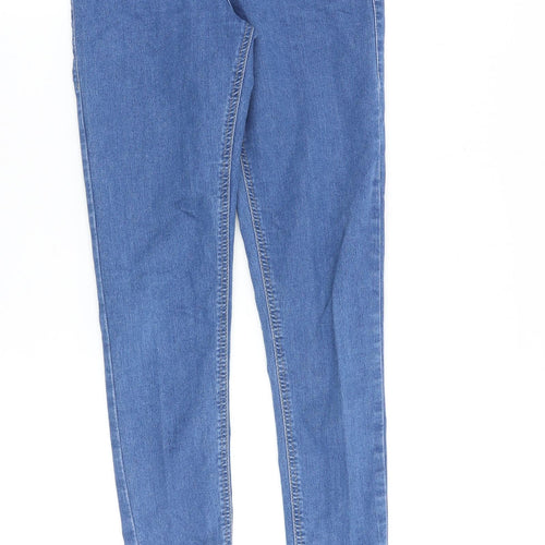 Topshop Womens Blue Cotton Skinny Jeans Size 26 in Slim Zip
