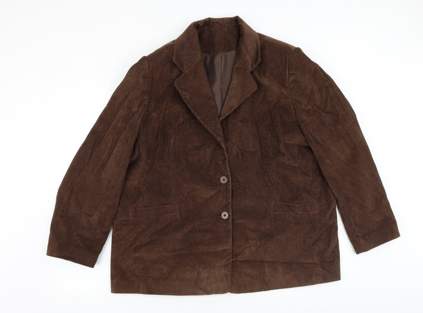 Preworn Womens Brown Jacket Blazer Size 22 Button