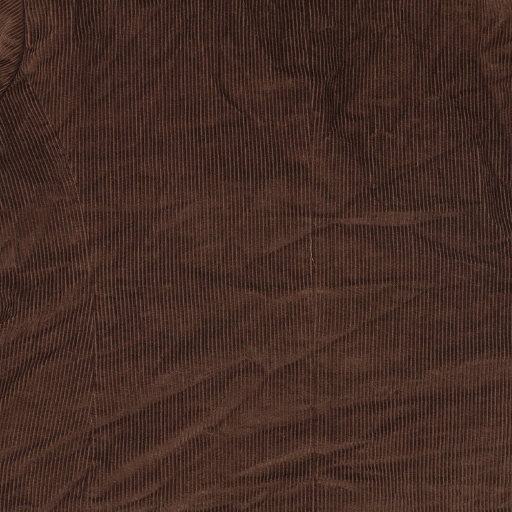 Preworn Womens Brown Jacket Blazer Size 22 Button