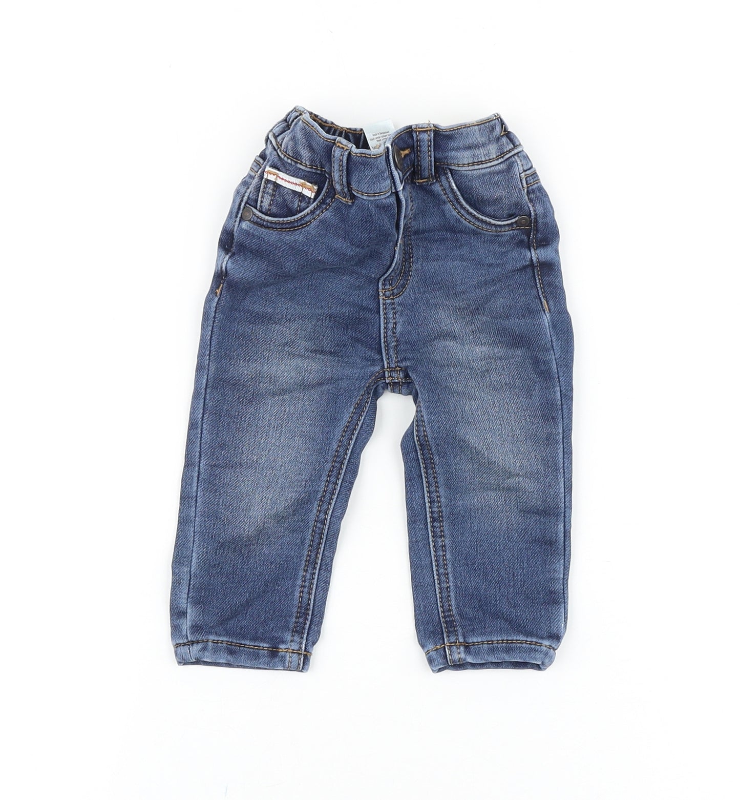 George Baby Blue Cotton Jogger Jeans Size 3-6 Months L50 cm Snap