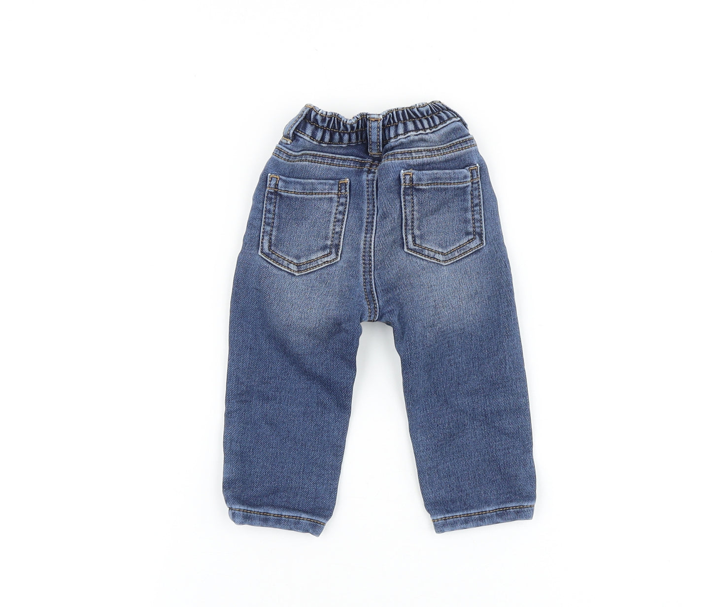 George Baby Blue Cotton Jogger Jeans Size 3-6 Months L50 cm Snap