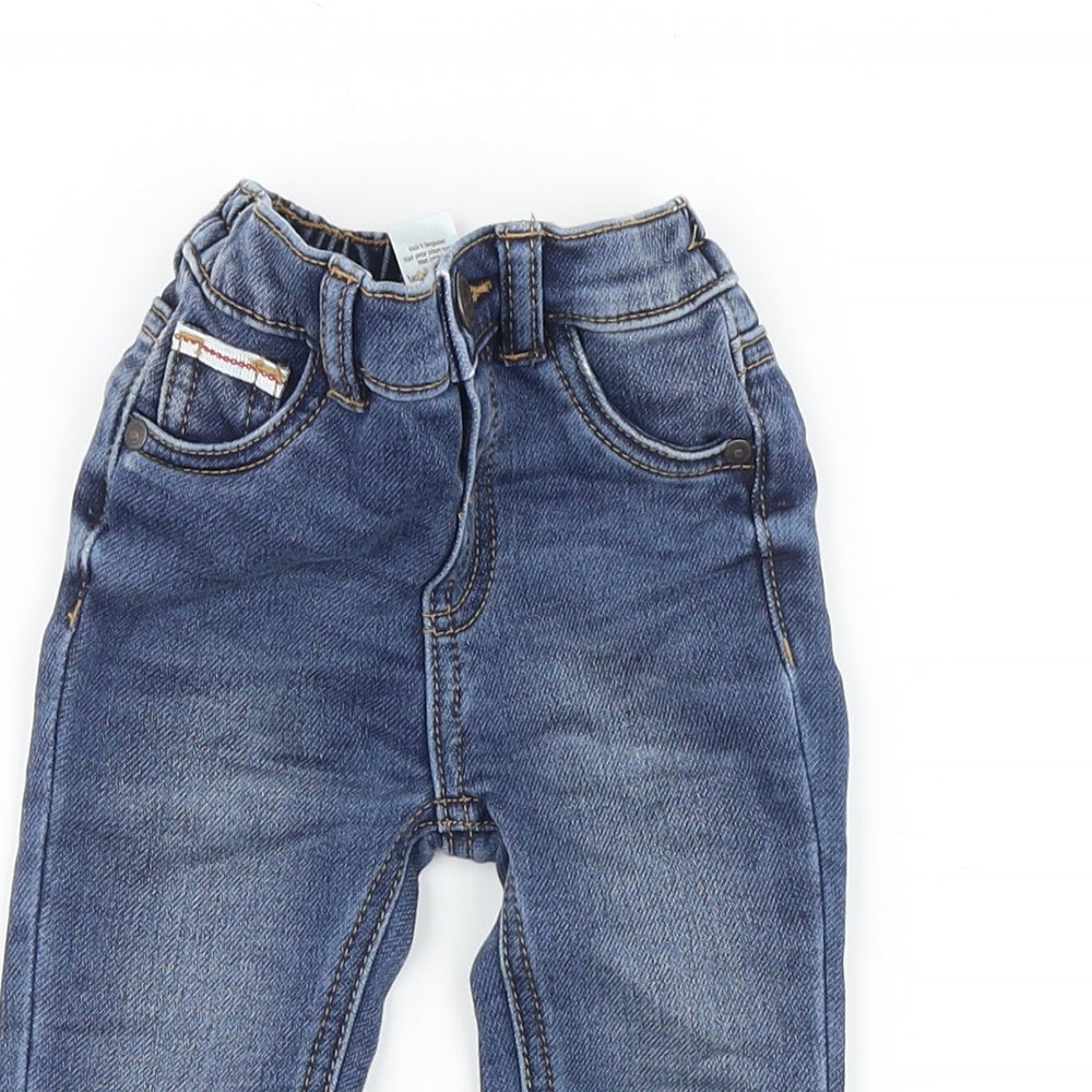 George Baby Blue Cotton Jogger Jeans Size 3-6 Months L50 cm Snap