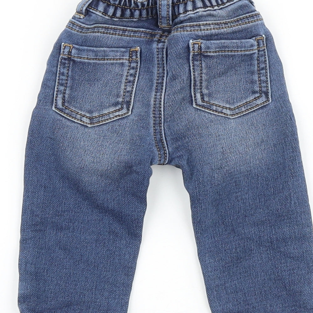 George Baby Blue Cotton Jogger Jeans Size 3-6 Months L50 cm Snap