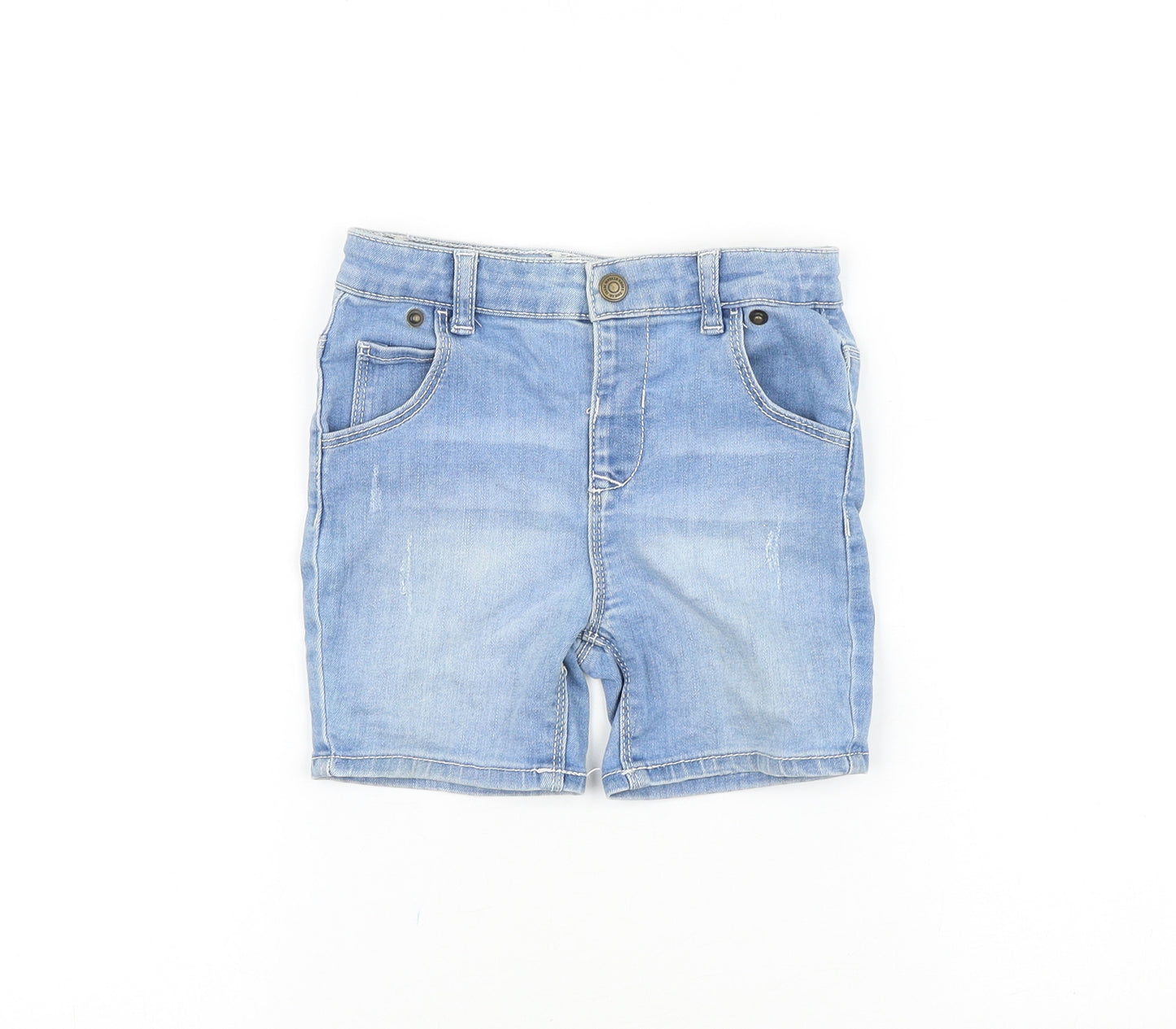 Primark Baby Blue Cotton Cropped Jeans Size 18-24 Months L50 cm Zip