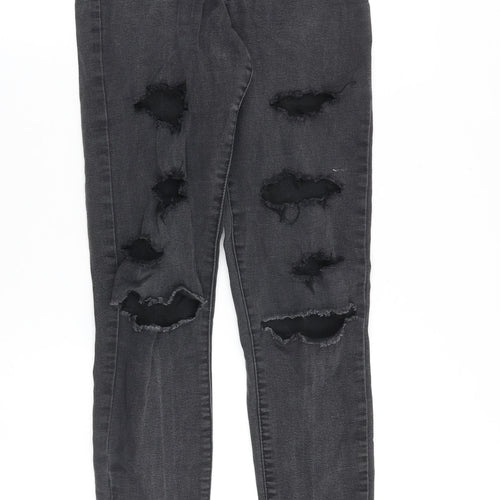 Denim & Co. Womens Black Cotton Skinny Jeans Size 10 Slim Zip