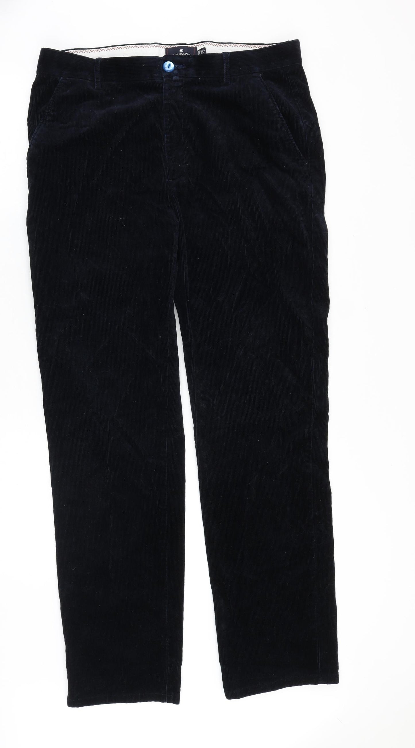 Blue Harbour Mens Blue Cotton Trousers Size 34 in Regular Zip