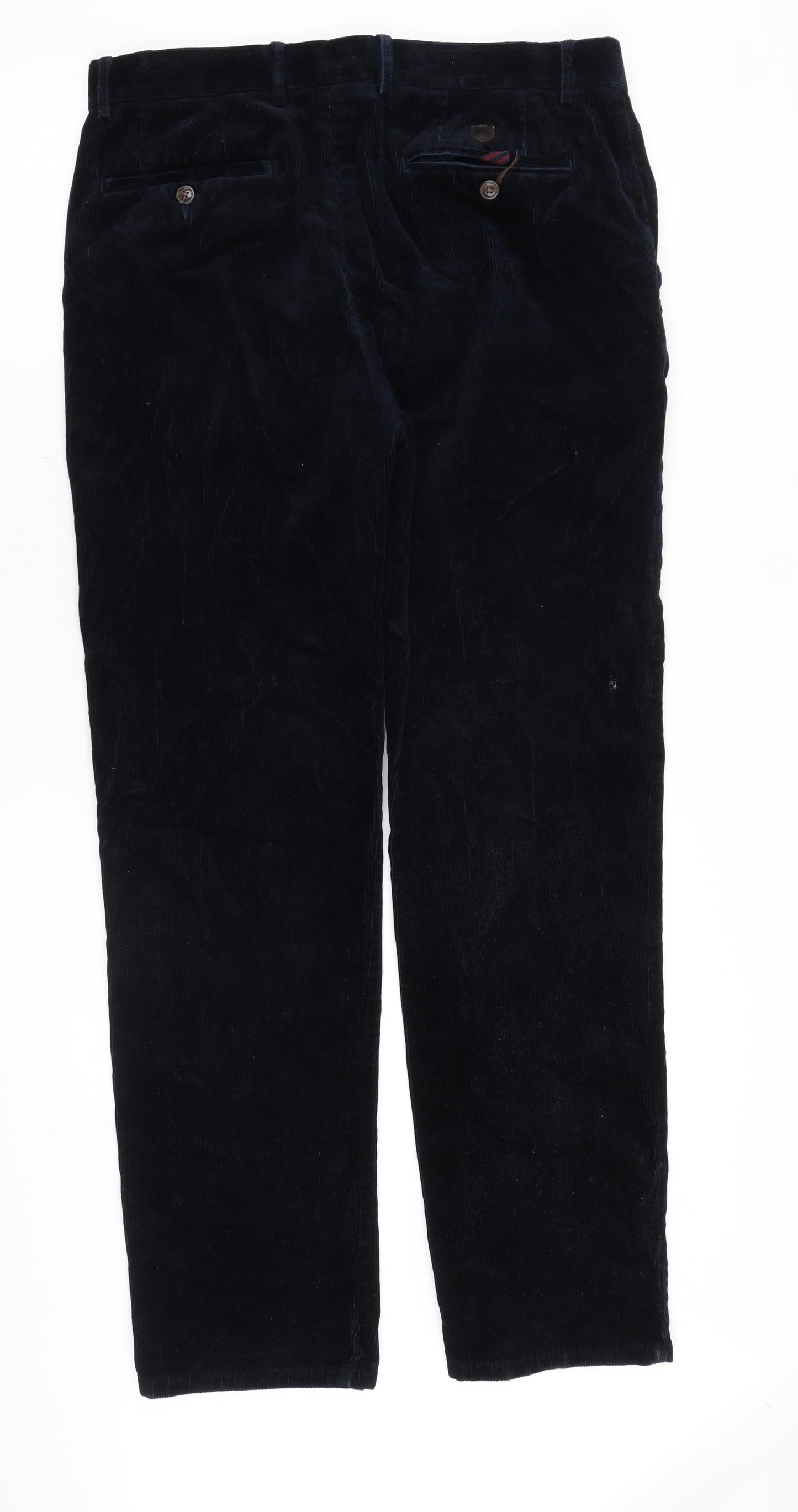 Blue Harbour Mens Blue Cotton Trousers Size 34 in Regular Zip
