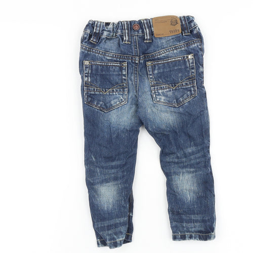 NEXT Baby Blue Cotton Jogger Jeans Size 12-18 Months L50 cm Zip