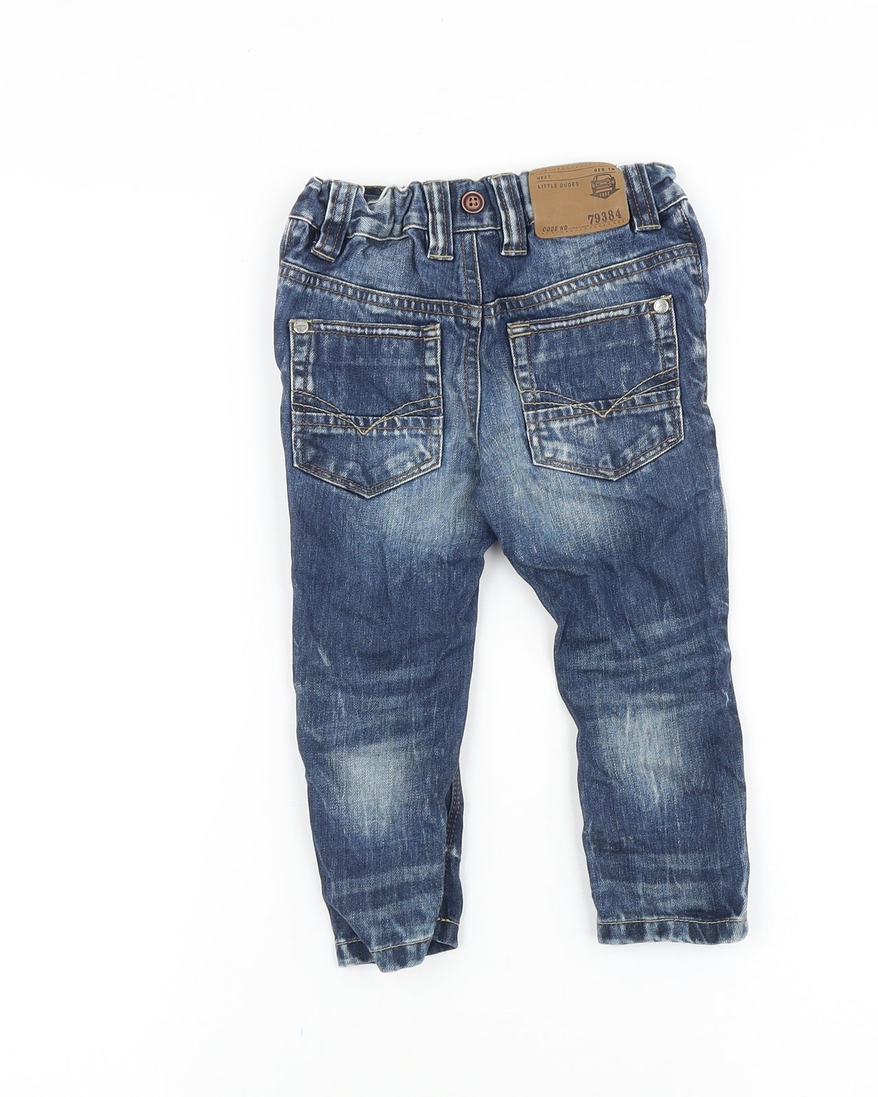 NEXT Baby Blue Cotton Jogger Jeans Size 12-18 Months L50 cm Zip