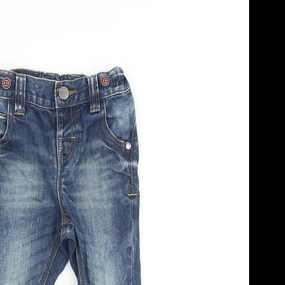 NEXT Baby Blue Cotton Jogger Jeans Size 12-18 Months L50 cm Zip