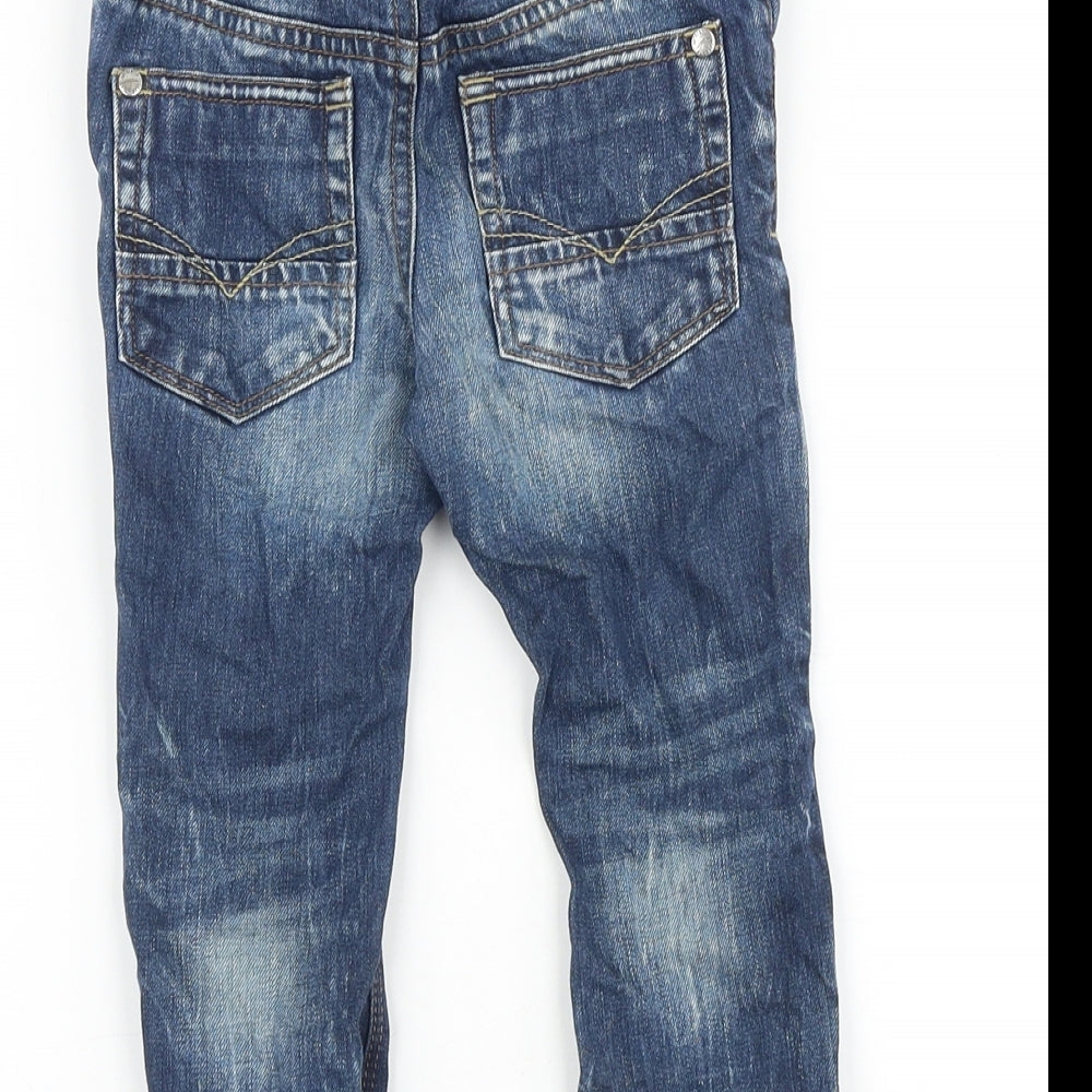 NEXT Baby Blue Cotton Jogger Jeans Size 12-18 Months L50 cm Zip