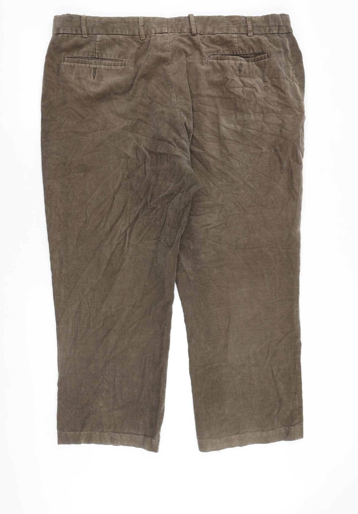 Matalan Mens Brown Cotton Trousers Size 44 in Regular Zip