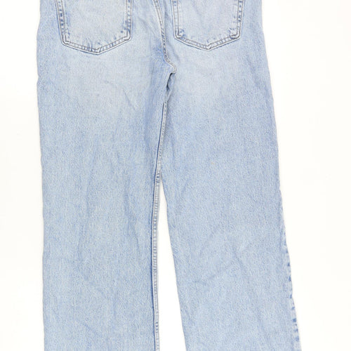 Pull&Bear Womens Blue Cotton Straight Jeans Size 10 Regular Zip