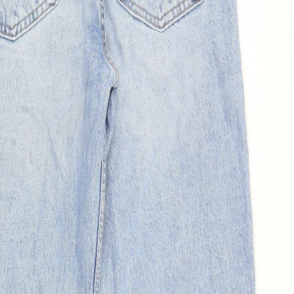 Pull&Bear Womens Blue Cotton Straight Jeans Size 10 Regular Zip