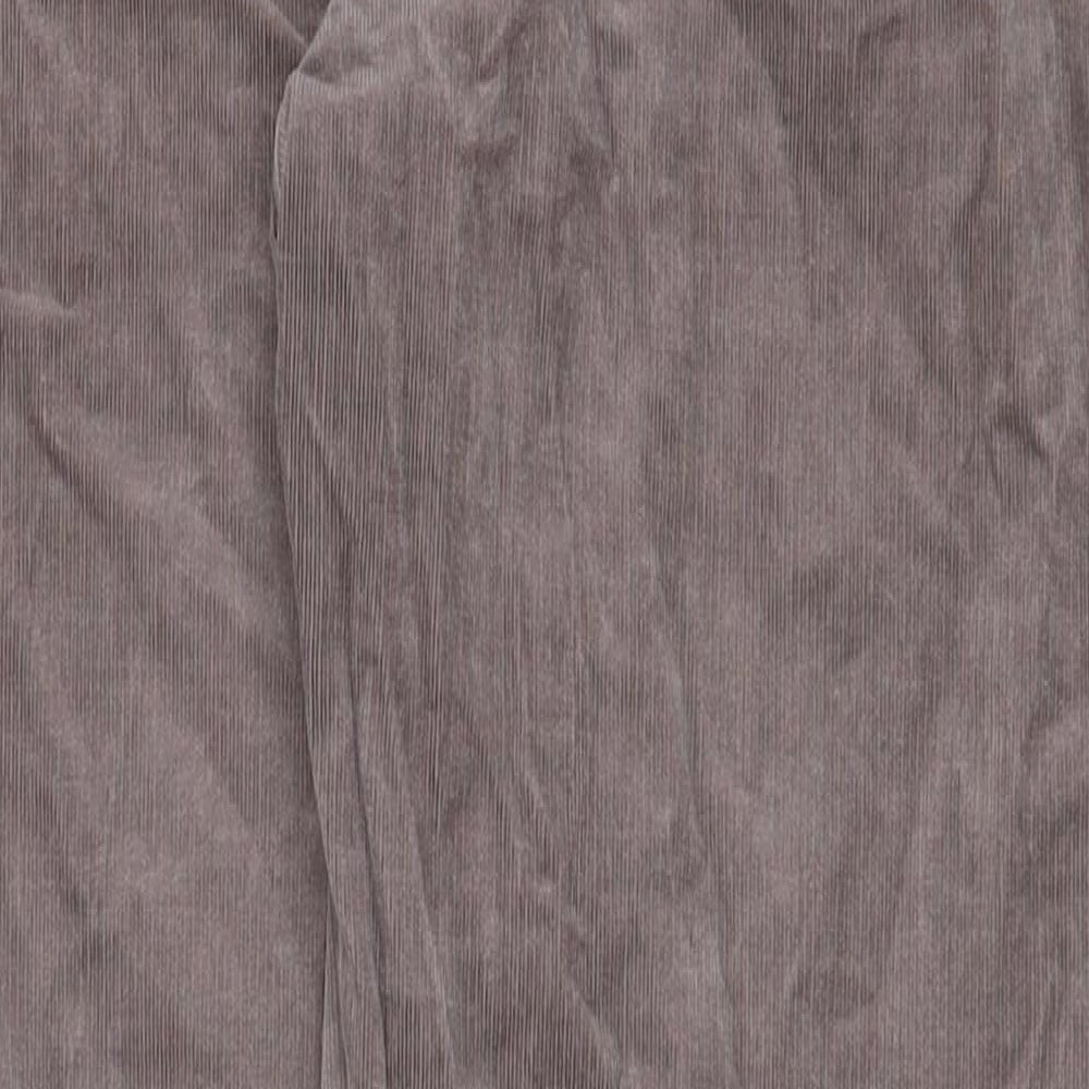 Marks and Spencer Womens Brown Cotton Trousers Size 8 Regular Zip