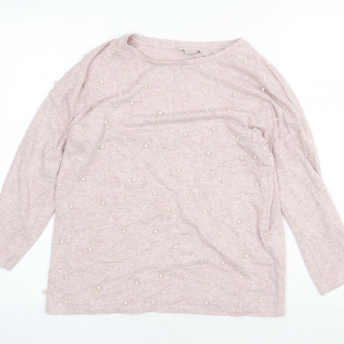George Womens Pink Boat Neck Viscose Pullover Jumper Size 8