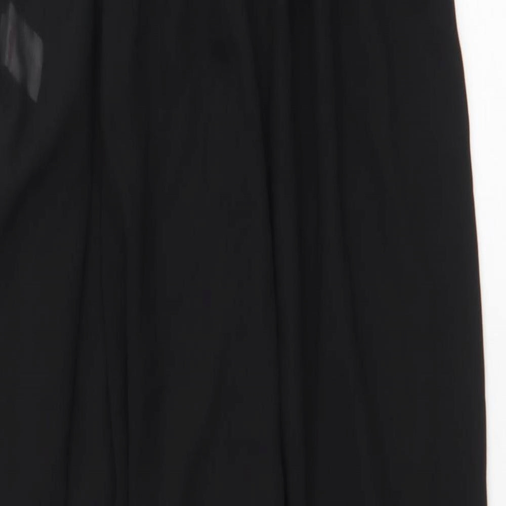 Boohoo Womens Black Polyester Maxi Size L Scoop Neck Tie