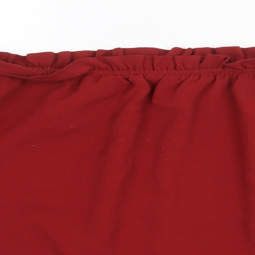 H&M Womens Red Polyester Basic Blouse Size 10 Off the Shoulder - Bardot