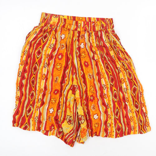 More by Lata Womens Multicoloured Geometric Viscose Culotte Shorts Size S Regular Pull On