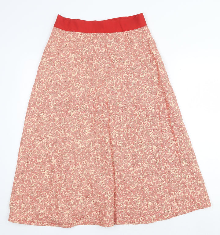 Preworn Womens Red Geometric Polyester Swing Skirt Size 28 in Zip