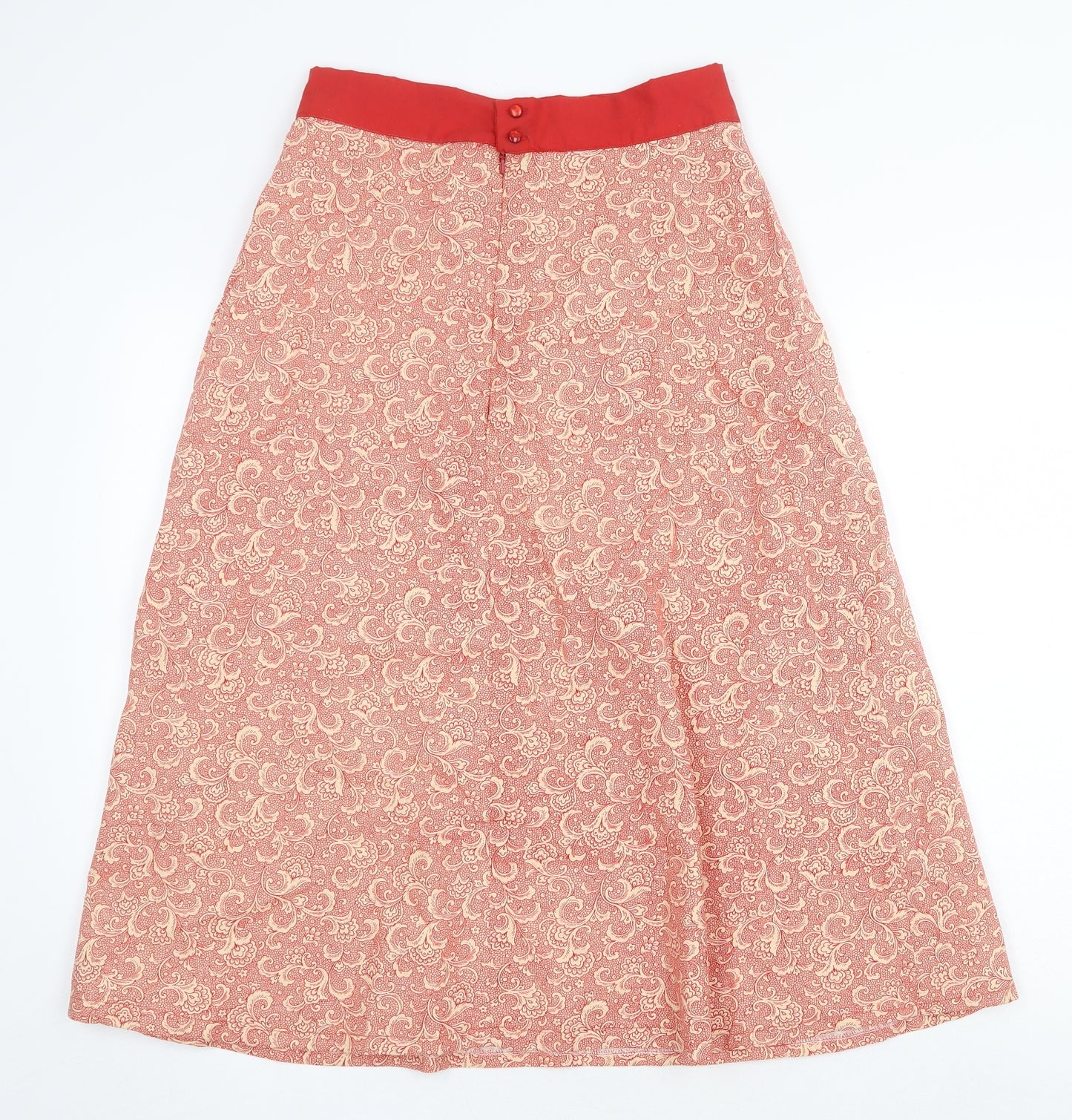 Preworn Womens Red Geometric Polyester Swing Skirt Size 28 in Zip