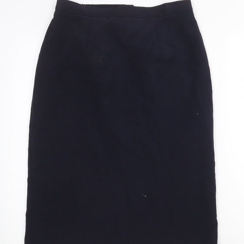 Preworn Womens Blue Polyester Straight & Pencil Skirt Size 30 in Zip