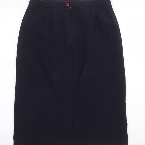 Preworn Womens Blue Polyester Straight & Pencil Skirt Size 30 in Zip