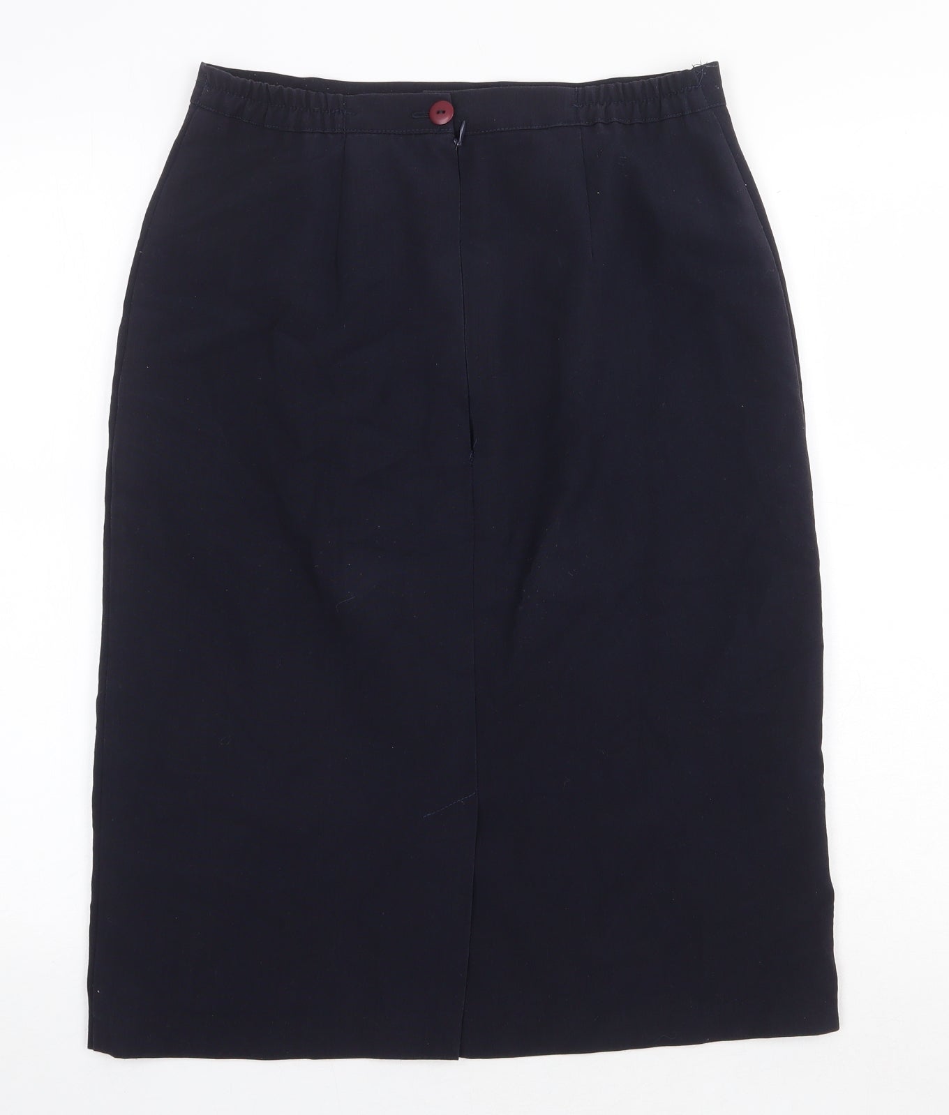 Preworn Womens Blue Polyester Straight & Pencil Skirt Size 30 in Zip