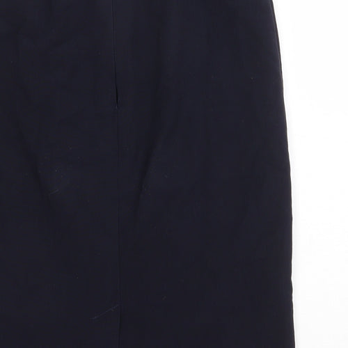 Preworn Womens Blue Polyester Straight & Pencil Skirt Size 30 in Zip