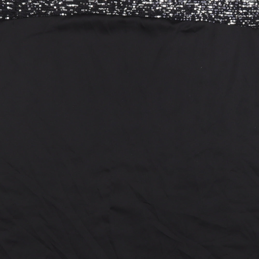 Dorothy Perkins Womens Black Polyester Basic T-Shirt Size 18 Round Neck