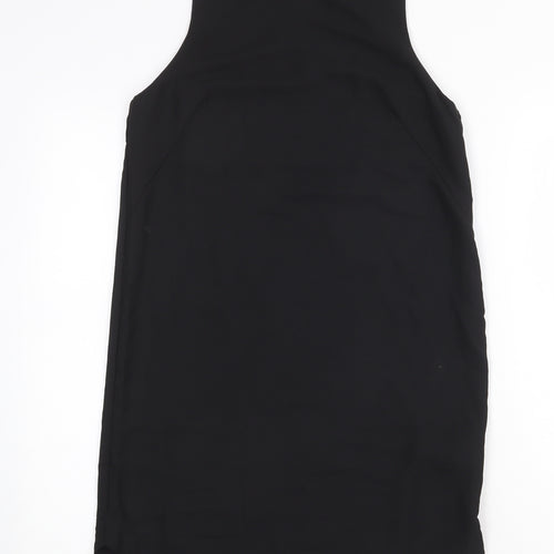 H&M Womens Black Polyester Tank Dress Size 6 Boat Neck Pullover