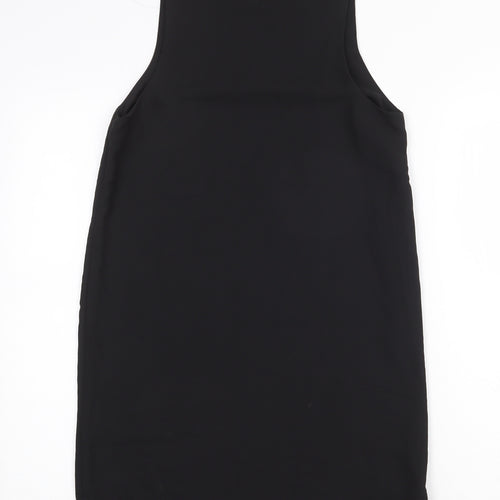 H&M Womens Black Polyester Tank Dress Size 6 Boat Neck Pullover